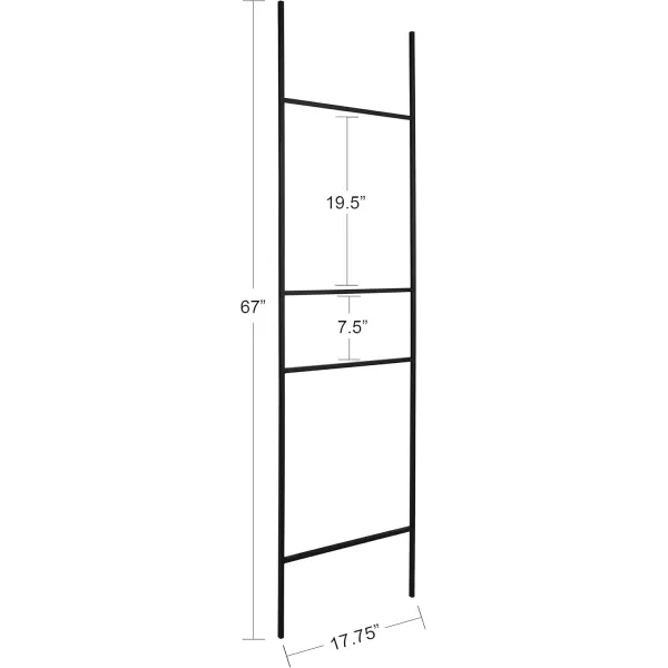 Kate and Laurel Poggi Metal Leaner Ladder Valet 1775quot x 67quot Gold Glam Sophisticated Wall Decor AccentGold