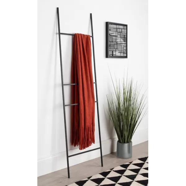Kate and Laurel Poggi Metal Leaner Ladder Valet 1775quot x 67quot Gold Glam Sophisticated Wall Decor AccentGold