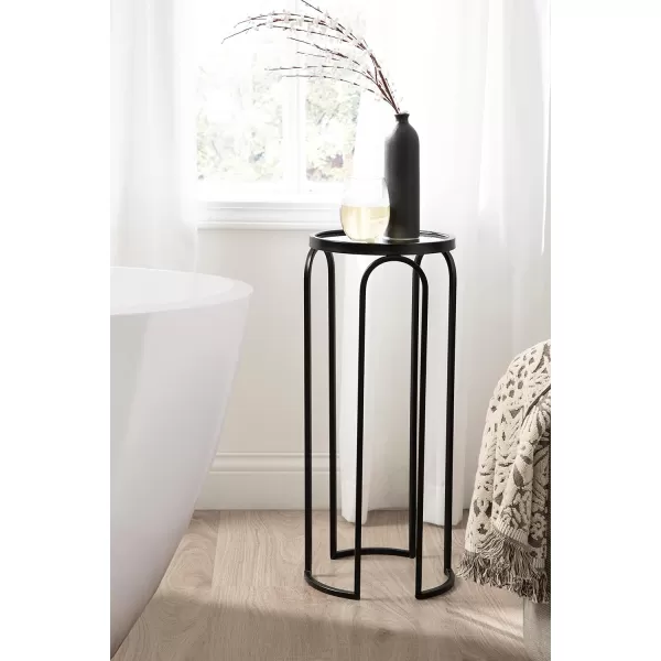 Kate and Laurel Pomeroy Traditional Vintage Glam Metal Drink Table for Display and Home Dcor 11x11x24 GoldBlack