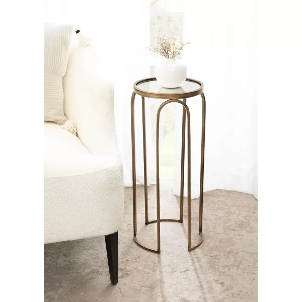 Kate and Laurel Pomeroy Traditional Vintage Glam Metal Drink Table for Display and Home Dcor 11x11x24 GoldGold