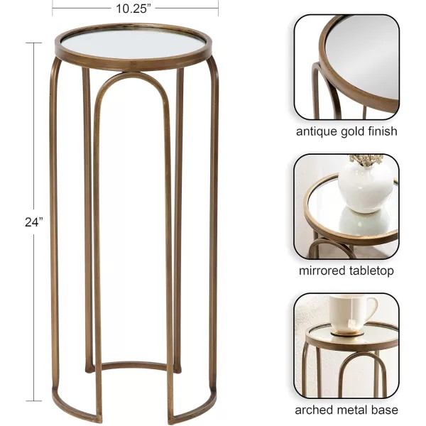 Kate and Laurel Pomeroy Traditional Vintage Glam Metal Drink Table for Display and Home Dcor 11x11x24 GoldGold