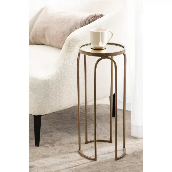 Kate and Laurel Pomeroy Traditional Vintage Glam Metal Drink Table for Display and Home Dcor 11x11x24 GoldGold