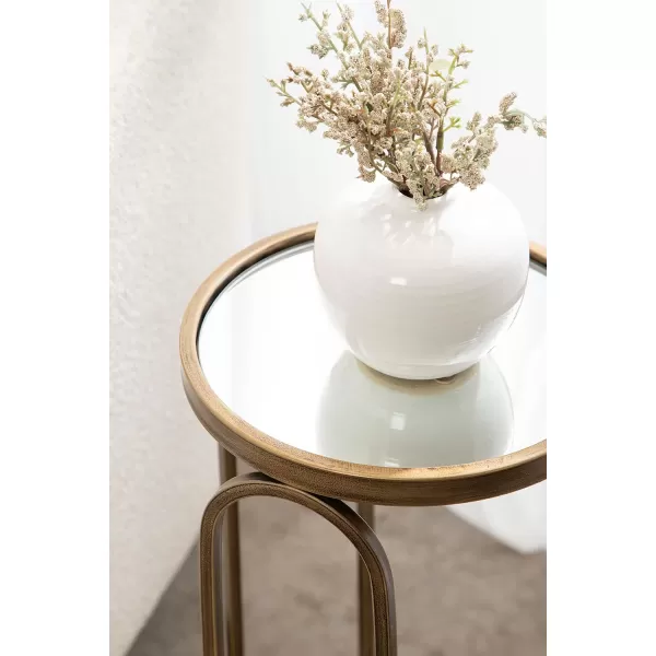 Kate and Laurel Pomeroy Traditional Vintage Glam Metal Drink Table for Display and Home Dcor 11x11x24 GoldGold
