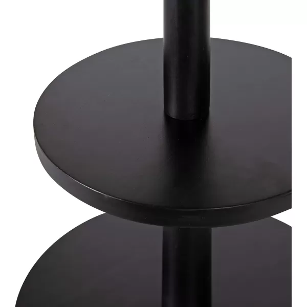 Kate and Laurel Praxis Modern 3Tiered Tray 12 x 12 x 23 Black Decorative Farmhouse Serving Tray for DisplayBlack