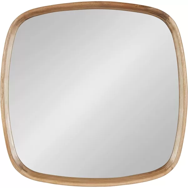 Kate and Laurel Prema Soft Round Rectangle Modern Wall Mirror Natural Brown 20 x 30 Framed Rounded Rectangular Mango Wood Mirror for Minimal Home DecorNatural