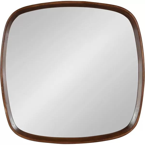 Kate and Laurel Prema Soft Round Rectangle Modern Wall Mirror Natural Brown 20 x 30 Framed Rounded Rectangular Mango Wood Mirror for Minimal Home DecorWalnut Brown