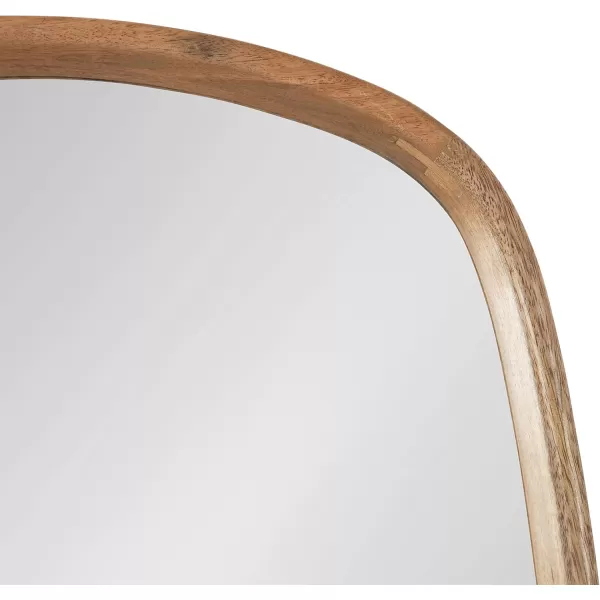 Kate and Laurel Prema Soft Round Rectangle Modern Wall Mirror Natural Brown 20 x 30 Framed Rounded Rectangular Mango Wood Mirror for Minimal Home DecorNatural