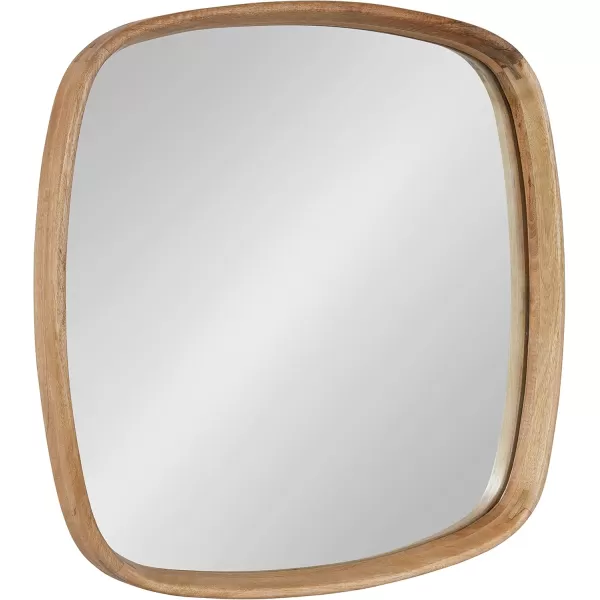 Kate and Laurel Prema Soft Round Rectangle Modern Wall Mirror Natural Brown 20 x 30 Framed Rounded Rectangular Mango Wood Mirror for Minimal Home DecorNatural