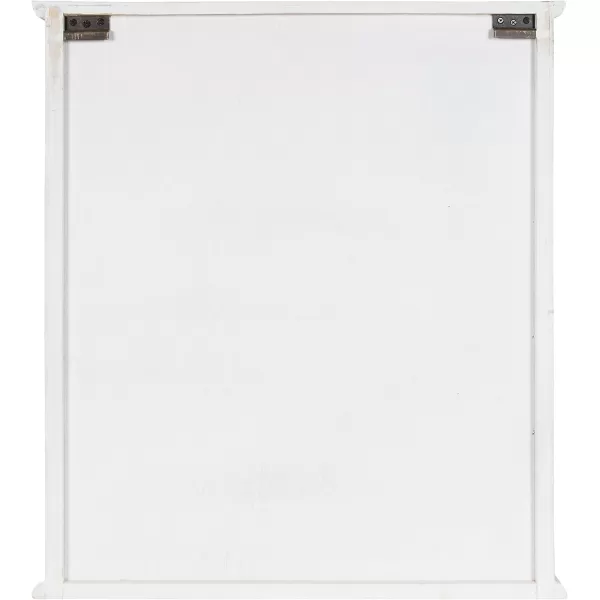 Kate and Laurel Quinlan Decorative Rustic 2Door Wall Cabinet 24quot x 8quot x 28quot White and Rustic Wood Farmhouse Shelving for Storage and Display