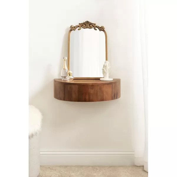 Kate and Laurel Reid Modern Wooden Floating Side Table 20 x 11 x 6 Walnut Brown Contemporary Wood Floating Nightstand with Drawer for Extra Storage and Added FunctionalityWalnut Brown