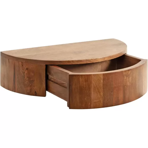 Kate and Laurel Reid Modern Wooden Floating Side Table 20 x 11 x 6 Walnut Brown Contemporary Wood Floating Nightstand with Drawer for Extra Storage and Added FunctionalityWalnut Brown