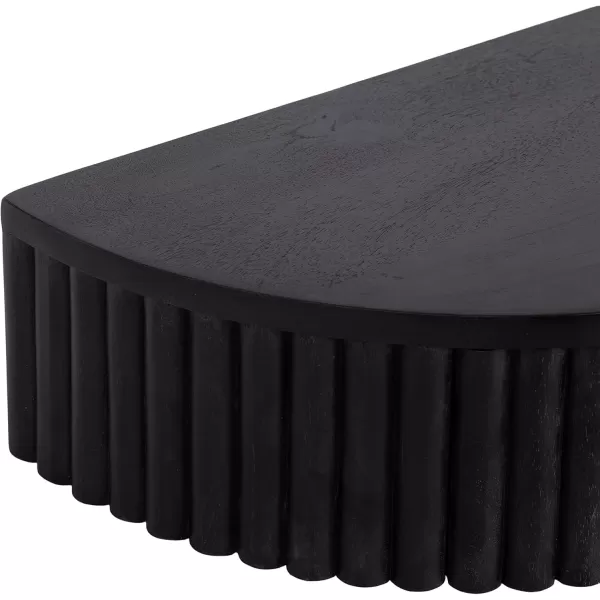 Kate and Laurel Reid Ribbed Wooden Floating Side Table with Drawer for Storage and Functionality 20x11x6 Walnut BrownBlack