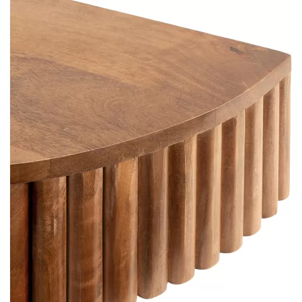Kate and Laurel Reid Ribbed Wooden Floating Side Table with Drawer for Storage and Functionality 20x11x6 Walnut BrownWalnut Brown