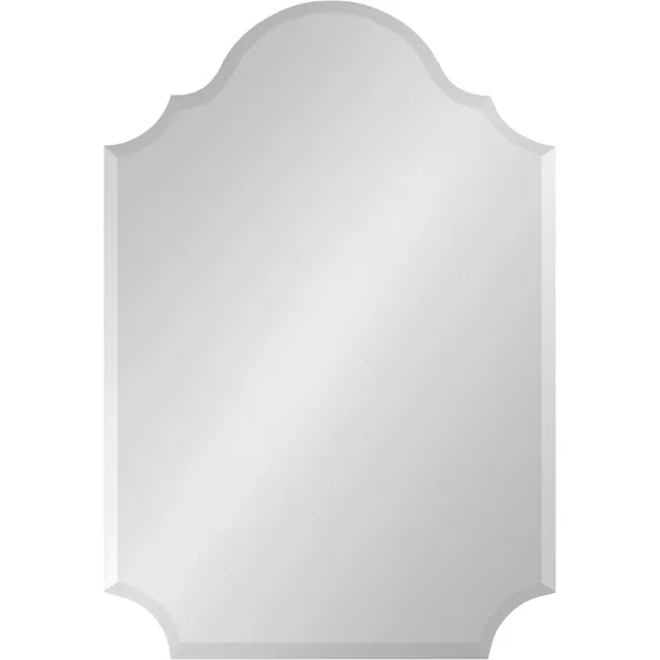 Kate and Laurel Reign Glamorous Frameless Arch Mirror 24 x 36 Silver Elegant Arched Mirror for Wall