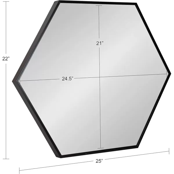 Kate and Laurel Rhodes 6Sided Hexagon Wall Mirror 3075x3475 BlackBlack