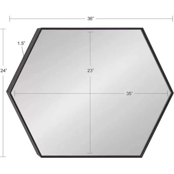 Kate and Laurel Rhodes 6Sided Hexagon Wall Mirror 3075x3475 BlackBlack