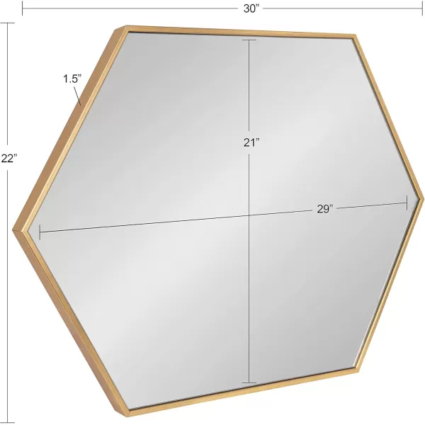 Kate and Laurel Rhodes 6Sided Hexagon Wall Mirror 3075x3475 BlackGold