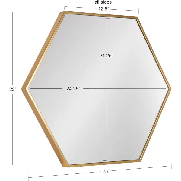 Kate and Laurel Rhodes 6Sided Hexagon Wall Mirror 3075x3475 BlackGold