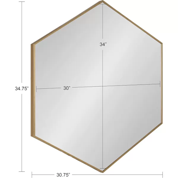 Kate and Laurel Rhodes 6Sided Hexagon Wall Mirror 3075x3475 BlackGold