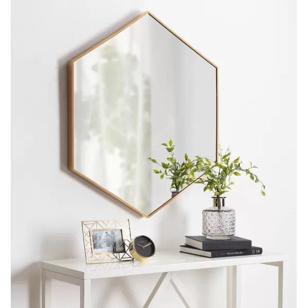 Kate and Laurel Rhodes 6Sided Hexagon Wall Mirror 3075x3475 BlackGold