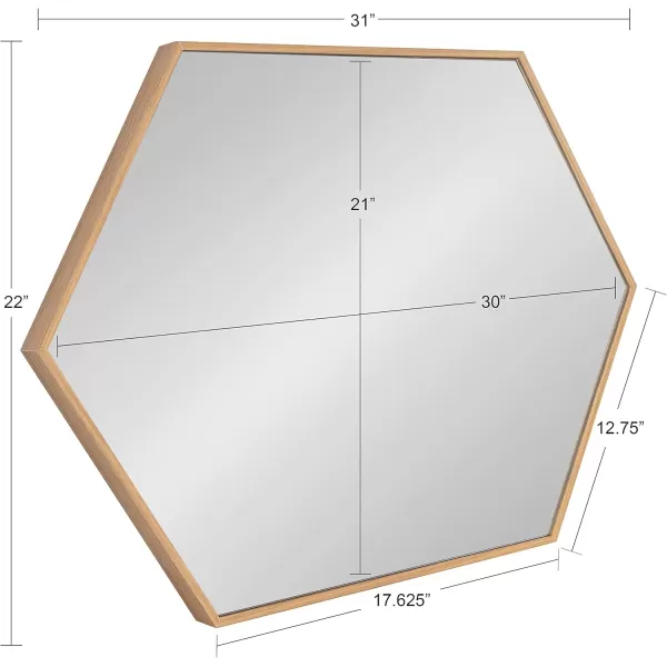 Kate and Laurel Rhodes 6Sided Hexagon Wall Mirror 3075x3475 BlackNatural