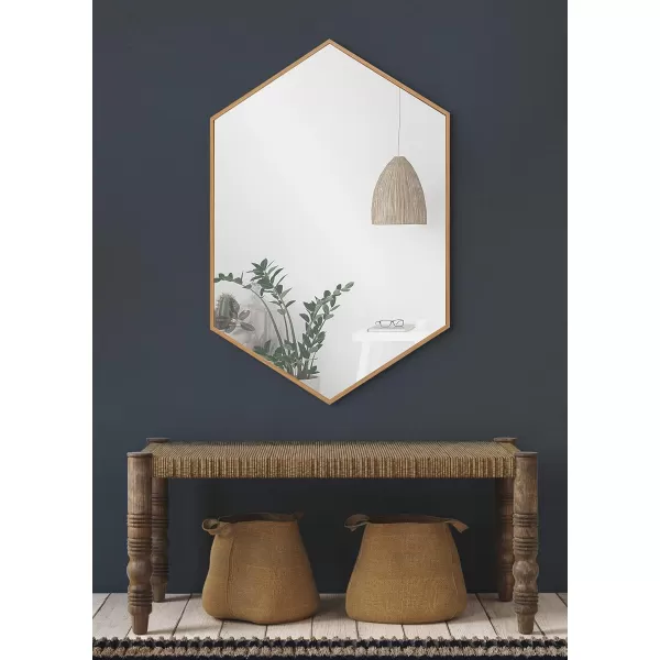 Kate and Laurel Rhodes 6Sided Hexagon Wall Mirror 3075x3475 BlackNatural