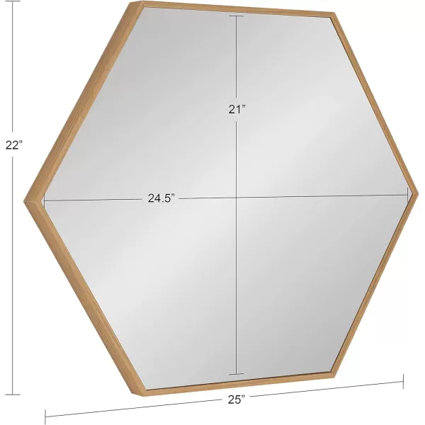 Kate and Laurel Rhodes 6Sided Hexagon Wall Mirror 3075x3475 BlackNatural