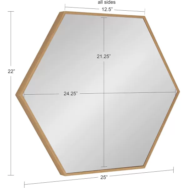 Kate and Laurel Rhodes 6Sided Hexagon Wall Mirror 3075x3475 BlackNatural