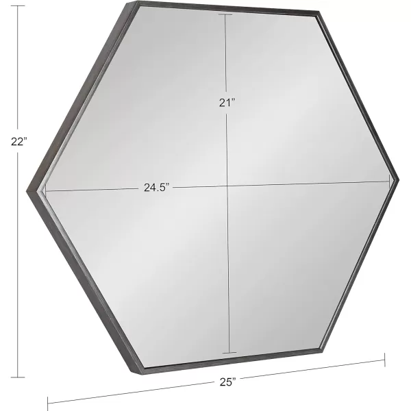 Kate and Laurel Rhodes 6Sided Hexagon Wall Mirror 3075x3475 BlackSilver