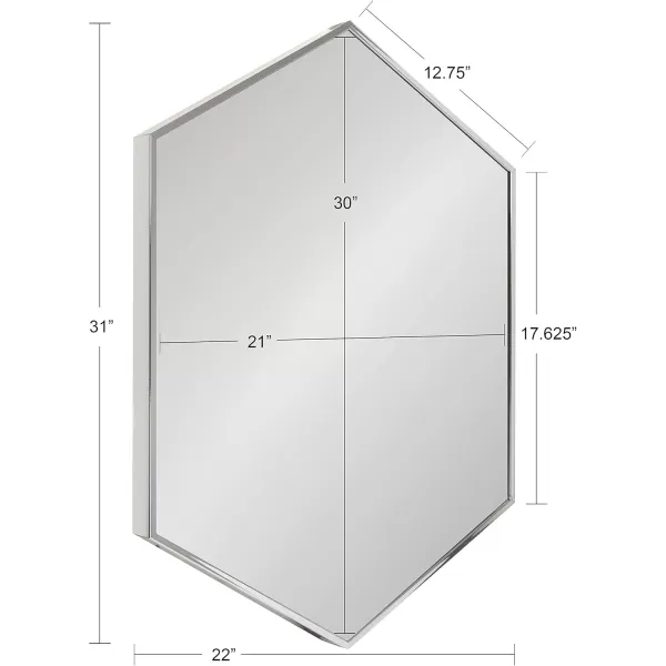 Kate and Laurel Rhodes 6Sided Hexagon Wall Mirror 3075x3475 BlackSilver