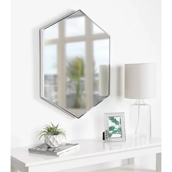 Kate and Laurel Rhodes 6Sided Hexagon Wall Mirror 3075x3475 BlackSilver