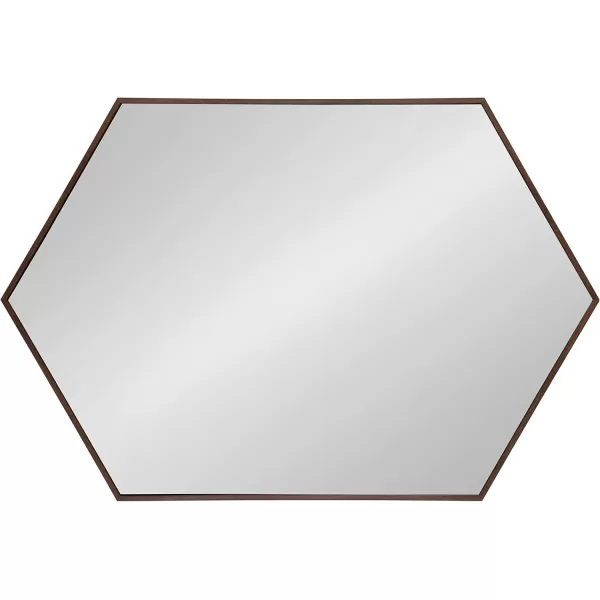 Kate and Laurel Rhodes 6Sided Hexagon Wall Mirror 3075x3475 BlackWalnut Brown