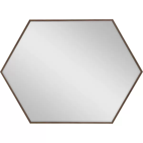 Kate and Laurel Rhodes 6Sided Hexagon Wall Mirror 3075x3475 BlackWalnut Brown