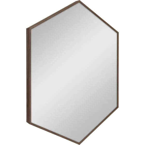 Kate and Laurel Rhodes 6Sided Hexagon Wall Mirror 3075x3475 BlackWalnut Brown