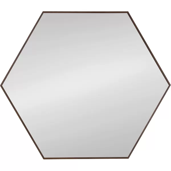 Kate and Laurel Rhodes 6Sided Hexagon Wall Mirror 3075x3475 BlackWalnut Brown