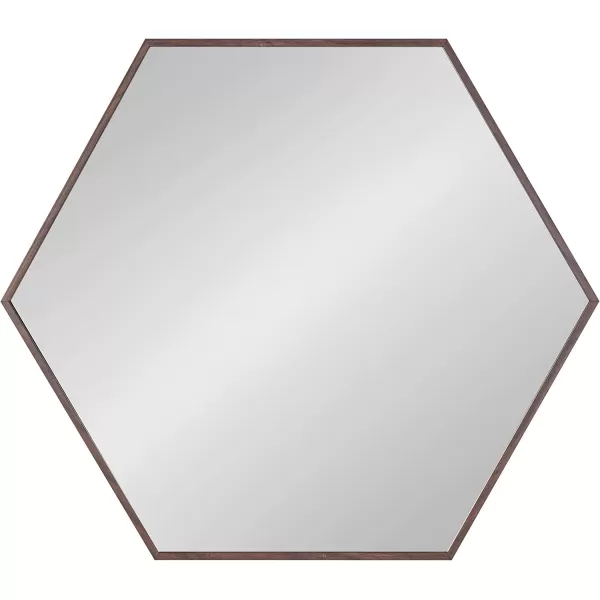 Kate and Laurel Rhodes 6Sided Hexagon Wall Mirror 3075x3475 BlackWalnut Brown