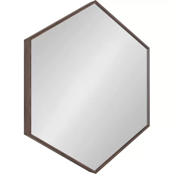 Kate and Laurel Rhodes 6Sided Hexagon Wall Mirror 3075x3475 BlackWalnut Brown