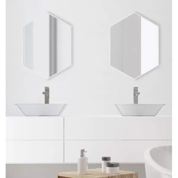 Kate and Laurel Rhodes 6Sided Hexagon Wall Mirror 3075x3475 BlackWhite