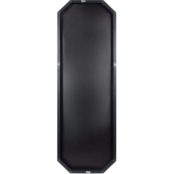 Kate and Laurel Rhodes Modern Full Length Octagon Wall Mirror 16 x 48 Black Decorative Glam Geometric Wall AccentBlack