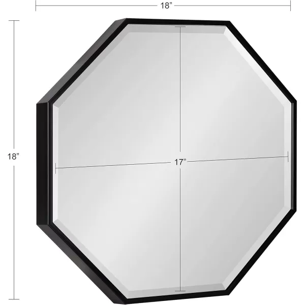 Kate and Laurel Rhodes Modern Octagon Wall Mirror Gold 25x25 InchesBlack