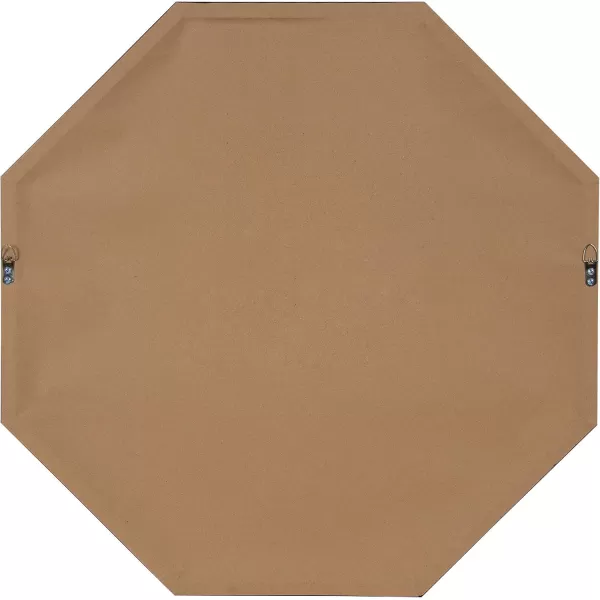 Kate and Laurel Rhodes Modern Octagon Wall Mirror Gold 25x25 InchesBlack