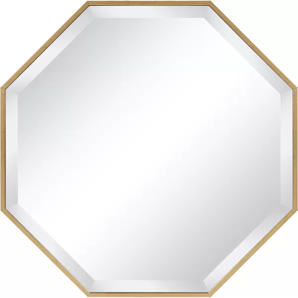 Kate and Laurel Rhodes Modern Octagon Wall Mirror Gold 25x25 InchesGold