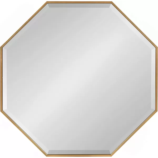 Kate and Laurel Rhodes Modern Octagon Wall Mirror Gold 25x25 InchesGold