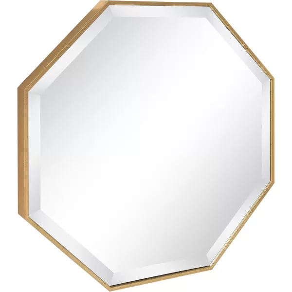 Kate and Laurel Rhodes Modern Octagon Wall Mirror Gold 25x25 InchesGold