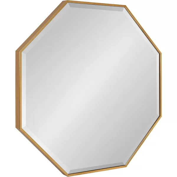 Kate and Laurel Rhodes Modern Octagon Wall Mirror Gold 25x25 InchesGold