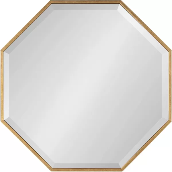 Kate and Laurel Rhodes Modern Octagon Wall Mirror Gold 25x25 InchesGold