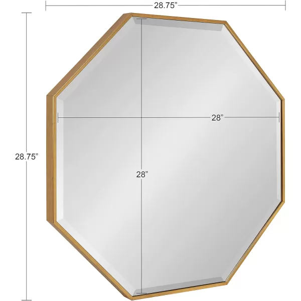 Kate and Laurel Rhodes Modern Octagon Wall Mirror Gold 25x25 InchesGold