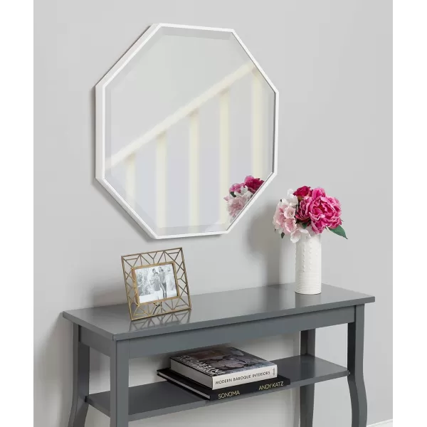 Kate and Laurel Rhodes Modern Octagon Wall Mirror Gold 25x25 InchesWhite