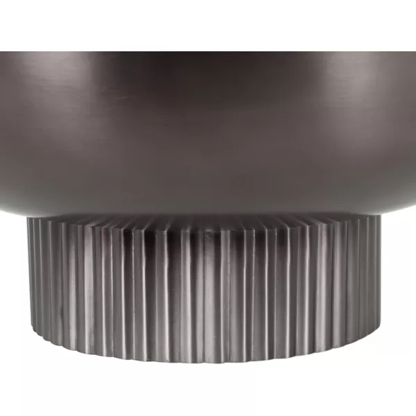 Kate and Laurel Rooks Ribbed Decorative Metal Bowl 12 Inch Diameter Gray Gunmetal Modern Raised Fruit Bowl for Kitchen Counter or Use as a Key Bowl for an Entryway TablePewter