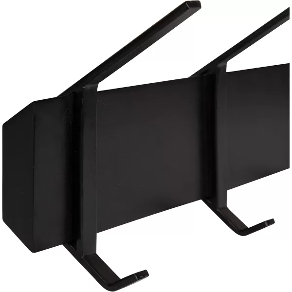 Kate and Laurel Rossmore Modern 5 Hook Shelf Walnut and Gold MidCentury Coat RackBlack